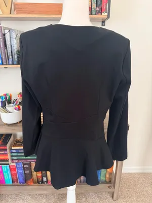 CAbi Crisscross Black Peplum Zip-Front Women's Jacket thumbnail 5