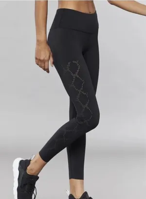 Varley Hughes Mid Rise Activewear Leggings Women's Size M Black Pilates Princess thumbnail 1