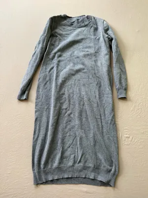 long sleeve midi sweater dress Gray thumbnail 1
