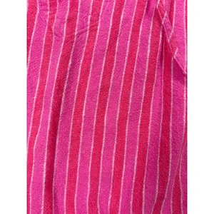 Universal Threads womens linen blend pink stripe cropped shirt. Size M. beach thumbnail 3