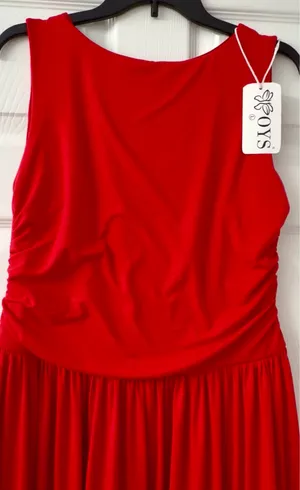 OYS~Elegant Sleeveless Red Maxi Dress. L thumbnail 3