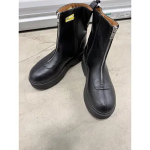 Black Front Zip Platform Ankle Boots Chunky Lug Sole‎ Round Toe Size 9 thumbnail 3