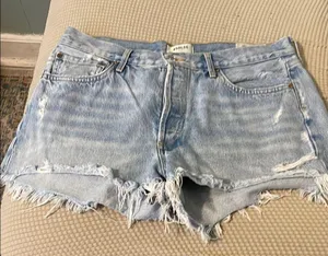 Agolde Blue Distressed‎ Jean Shorts thumbnail 1