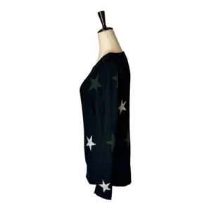 Rachel Zoe‎ Sweater Women Small Black Rayon Cashmere Blend Start Print Pullover thumbnail 7
