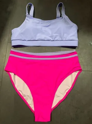 Lavender two‎ piece swimwear size large A-122 thumbnail 1