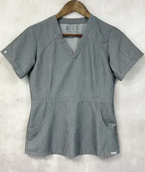 FIGS Technical Collection‎ Cayo Scrub Top Women XXS Grey Stretch Minimal Health thumbnail 1