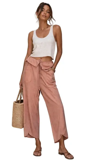 Daily Practice Coral Pink Wide Leg Casual Sweatpants Womens XS Cropped Gorpcore thumbnail 1