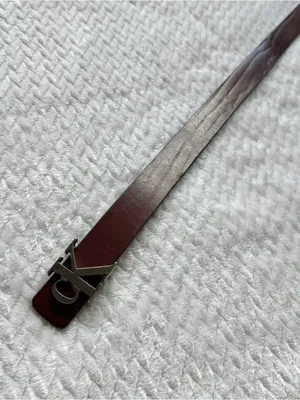 Calvin Klein Leather CK Logo Belt Women's 36 L Italian Saddle Leather Brown USA thumbnail 10