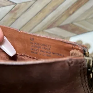 Kork Ease Brown Leather Kissel Ankle Boots Wrinkle Slouch‎ Block Heel 6M Comfy thumbnail 7