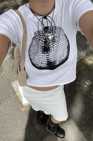 Disco Graphic Tee White thumbnail 1