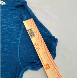 We The Free Free People Womens Blue Slub Knit Short Sleeve Crew Neck Tee Medium thumbnail 8