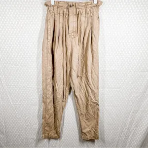 Free People Tan Margate Pleated High Rise‎ Paperbag Pants thumbnail 2