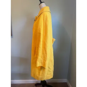 Boden Yellow Textured Tweed Coat colorful Button 14 preppy Y2K retro bright whim thumbnail 3