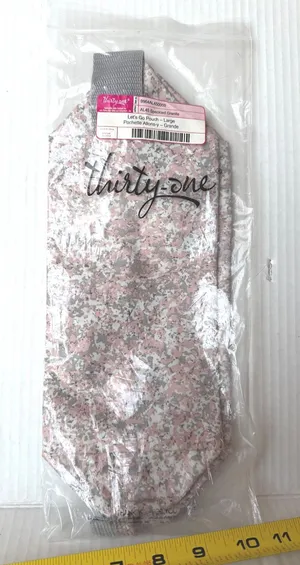 Thirty-One Let's Go Pouch Large Speckled Granite Pink Grey 9964 Travel Bag NIP‎ thumbnail 1