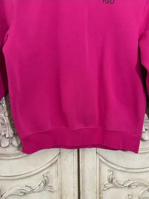 Fleo Cotton Blend Vibrant Pink Long Sleeve Pullover Crewneck Size Small thumbnail 5