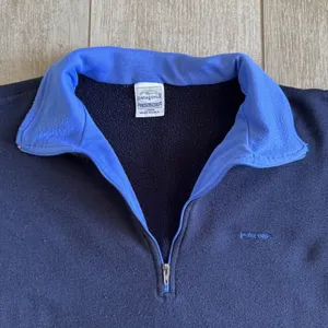 Vtg Blue Patagonia Capilene Fleece Quarter Zip Pullover Jacket Womens-Lrg USA thumbnail 2