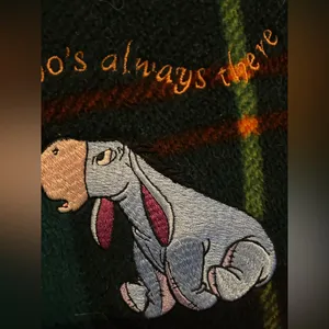 Disney Vest Womens L Winnie The Pooh Tartan Plaid Fleece Embroidered Vintage. thumbnail 13