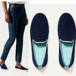 Rothy's The Slip On Terry Sapphire Fabric Low Top Lifestyle Sneakers Wom… thumbnail 2