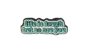 LIFE IS TOUGH Enamel Backpack Lapel Pin NEW White thumbnail 1