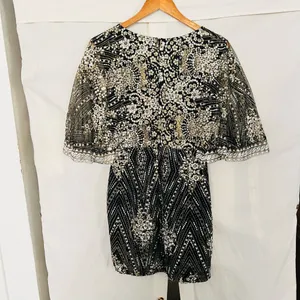 Here Comes The Sun Cape Sleeve Embellished Wrap Dress thumbnail 8