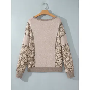 Floral Print Round Neck Long Sleeve Shift Top - Medium thumbnail 5
