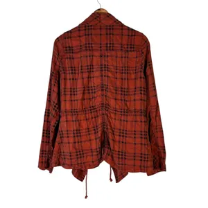 BKE Open Front Plaid Jacket Red Drawstring‎ Waist Grunge Streetwear Size M thumbnail 5