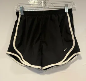 Nike‎ Women's Black Tempo Running Shorts with White Trim thumbnail 1
