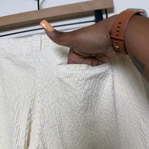 Anthropologie Women Cotton Wide Wale Corduroy Pants 4 Wide Leg Cream High‎ Rise thumbnail 4