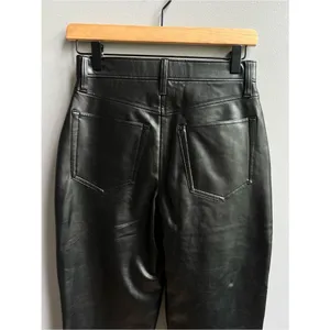 Abercrombie & Fitch NWT Vegan Leather 90s Straight Pant Ultra High Rise Black 27 thumbnail 11