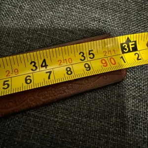 DOCKERS Brown Leather Belt Tooled Floral‎ Silver Tone Buckle Studded Sz M Navajo thumbnail 6