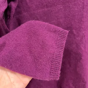 Cashmere Womens Sz M Purple Ribbed V Neck Pullover Knit‎ Sweater Long Sleeves thumbnail 4