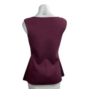 Zara Women's Boat Neck Sleeveless Button Up Tunic Peplum Tank Blouse Vest Top M thumbnail 3