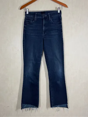 Mother Women’s The Insider Crop Step Fray Jeans in Night Tripper 25 thumbnail 2