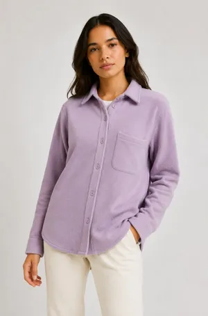 Aritzia TNA Polar Fleece Shacket Shirt Jacket Size 1 (SM) Oversized Purple thumbnail 1
