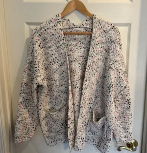 Moon & Madison Cream Confetti Cardigan with Colorful Fleck Detailing thumbnail 1