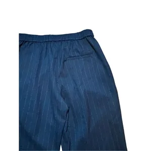 Free People dark gray pinstripe trouser pull on pants zip‎ pockets XS thumbnail 6