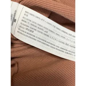Abercrombie & Fitch Women's Brown Rib Knit Henley Long Sleeve Crop Shirt Top M thumbnail 5