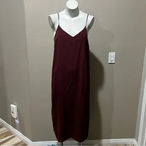 Madewell burgundy spaghetti strap dress thumbnail 2