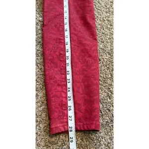 Anthropologie‎ Pilcro Denim High Rise Legging Sz 30 Red Floral Holiday Night Out thumbnail 9