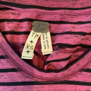 Free People We the Free Striped Oversize Tee Shirt. Size XSmall. thumbnail 3