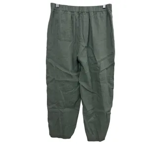 Quince Pants Womens Size M Green 100% Linen Elastic Waist Tapered Leg Casual thumbnail 5