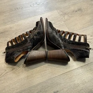 Bed Stu Occam Caged Block Heel Sandals Size 9 Dark Brown 100% Leather‎ thumbnail 7