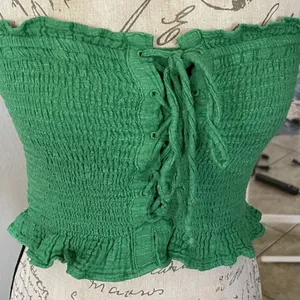 American Eagle Strapless Tube Ribbed Top Crop XS Green thumbnail 5