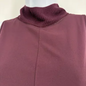 Athleta Initiative Mock Neck Mini Shift Dress Women SM Tall Plum Sleeveless Zip thumbnail 5