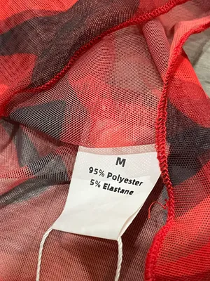 Red & Black Mesh Long Sleeve Top Size M thumbnail 3