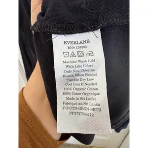 Everlane black organic cotton long sleeve tee size large thumbnail 4