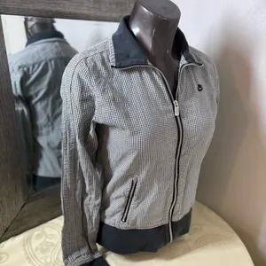 Vintage 90’s Nike Black and White Bomber Jacket with Stand-Up Collar thumbnail 10