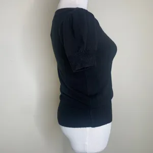 Energie Y2k Black Short Puff Sleeve Sweater Sz Medium Boho thumbnail 3