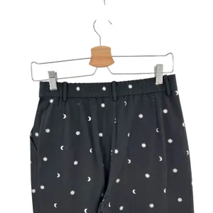 ModCloth Game Changer Twill Pants Ankle Star Moon Print Silver‎ Black Size 4 thumbnail 9