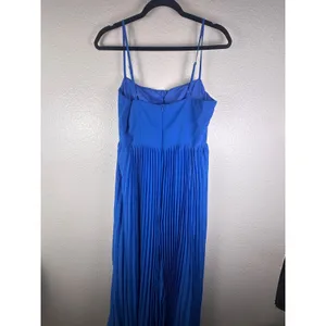 Zeflows Blue Pleated Corset Maxi Dress Adjustable Straps Size M NWT thumbnail 2